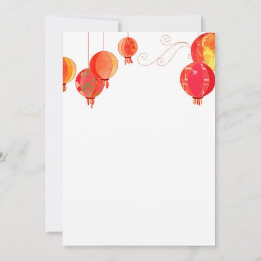 Asiatischer Lanterns Garden für Hochzeitsfeiern Einladung (Rückseite)