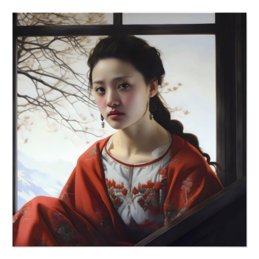 Asiatischer Mädchenrealismus Fotodruck (Vorne)