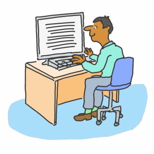 Asiatischer Mann, der am Computer arbeitet Aufkleber (Vorderseite)