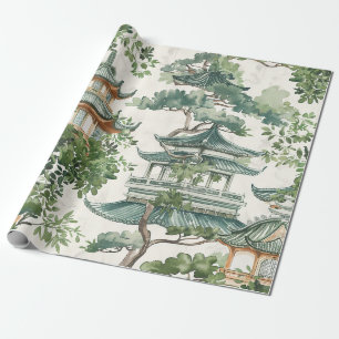 Asiatischer Pagoden-Luxusbilderwald Geschenkpapier