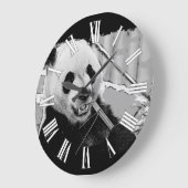 Asiatischer Panda-Bärenkuchen Große Wanduhr (Winkel)