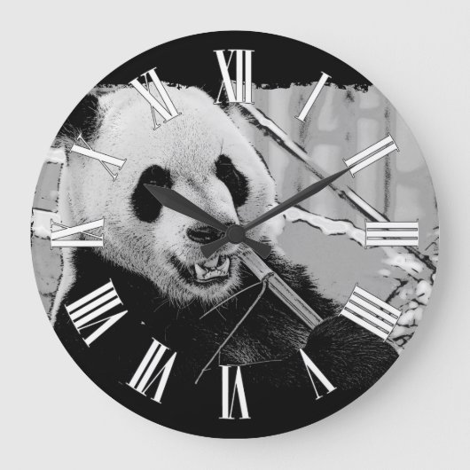 Asiatischer Panda-Bärenkuchen Große Wanduhr (Vorderseite)