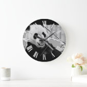 Asiatischer Panda-Bärenkuchen Große Wanduhr (Zuhause)
