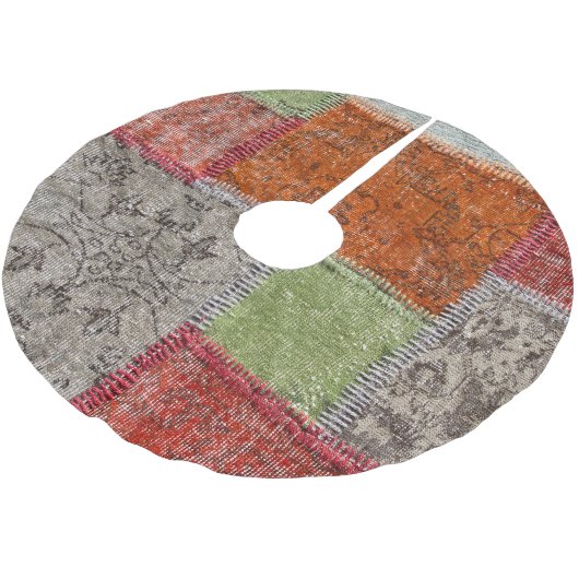 Asiatischer Patchwork-Teppich, Istanbul-Detail Polyester Weihnachtsbaumdecke (Schrägansicht)