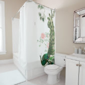 Asiatischer Pfau-Vogel-Tier-Blumen-Duschvorhang Duschvorhang (Beispiel)