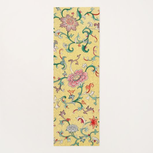 Asiatischer Pink Peony Garden auf Pastell Butter G Yogamatte (Rückseite)