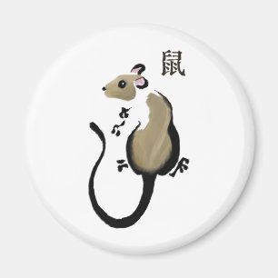 Asiatischer Rattenmagnet "Jahr der Ratte" Magnet