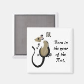Asiatischer Rattenmagnet "Jahr der Ratte" Magnet (Vorderseite/Rückseite)