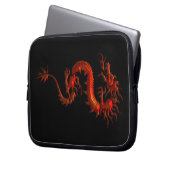 Asiatischer Roter Drache auf schwarzem Laptop-Sieb Laptopschutzhülle (Vorderseite Links)