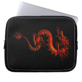Asiatischer Roter Drache auf schwarzem Laptop-Sieb Laptopschutzhülle (Vorderseite)