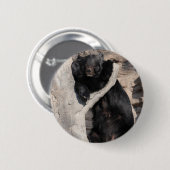 Asiatischer schwarzer Bär Button (Vorne & Hinten)