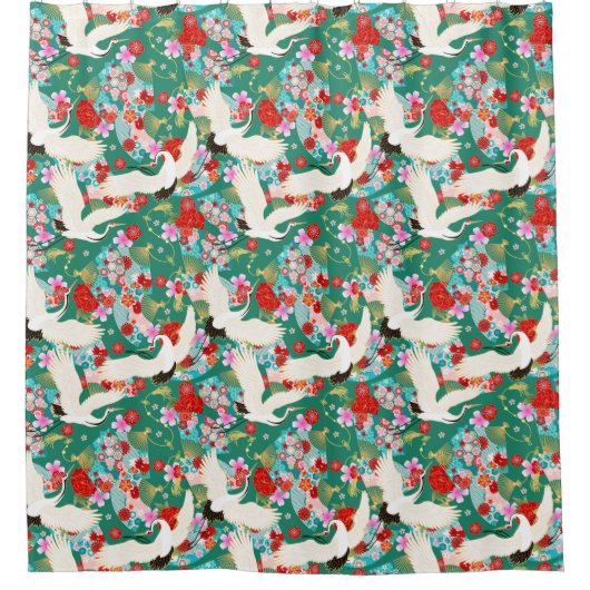 Asiatischer Seidenduschvorhang Duschvorhang (Vorderseite)