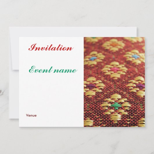 asiatischer Stoff Einladung (Vorderseite)