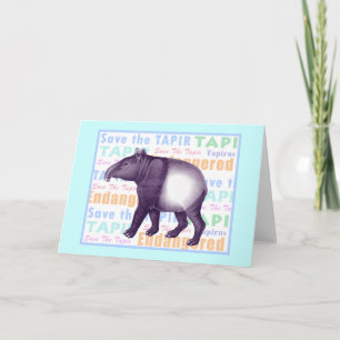 Asiatischer Tapir/malaysischer Tapir - Gruß-Karte Karte