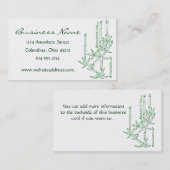 Asiatischer Themed Bambus u. Blätter 2 Visitenkarte (Vorne/Hinten)