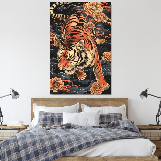 Asiatischer Tiger Leinwanddruck (Insitu (Schlafzimmer))