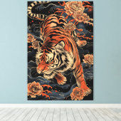 Asiatischer Tiger Leinwanddruck (Insitu (Holzboden))