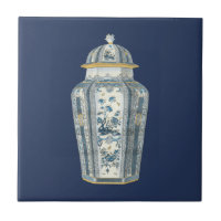 Asiatischer Urner in Blau und Weiß