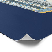 Asiatischer Urner in Blau und Weiß Poster (Ecke)