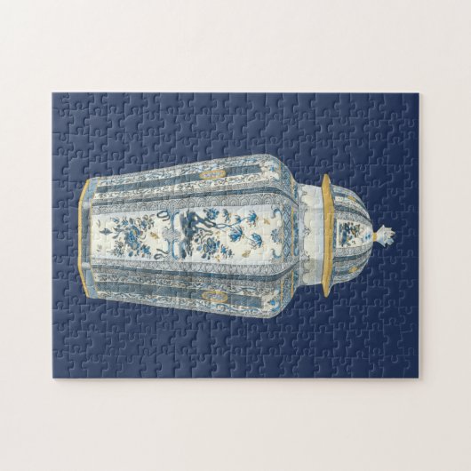 Asiatischer Urner in Blau und Weiß Puzzle (Horizontal)