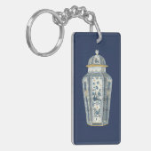 Asiatischer Urner in Blau und Weiß Schlüsselanhänger (Vorderseite links)