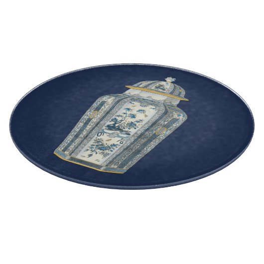 Asiatischer Urner in Blau und Weiß Schneidebrett (Ecke)