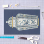 Asiatischer Urner in Blau und Weiß Seidenpapier (Handwerk)