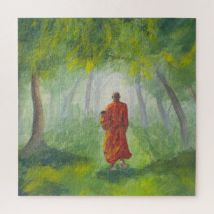 Asiatischer Wald, Acrylmönche. Puzzle