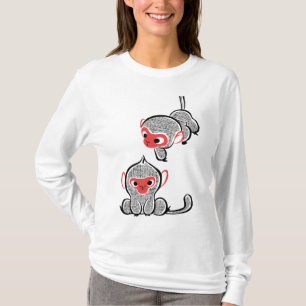 Asiatisches Affen-Duo: Sitzend und Kletternd T-Shirt