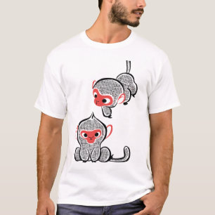 Asiatisches Affen-Duo: Sitzend und Kletternd T-Shirt