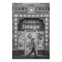 Asiatisches Bild in Schwarzweiß-Chinatown
