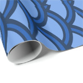 Asiatisches Blau bewegt Packpapier wellenartig (Rolleneckpunkt)