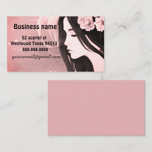 Asiatisches Blumenmodell Visitenkarte (Vorne/Hinten)