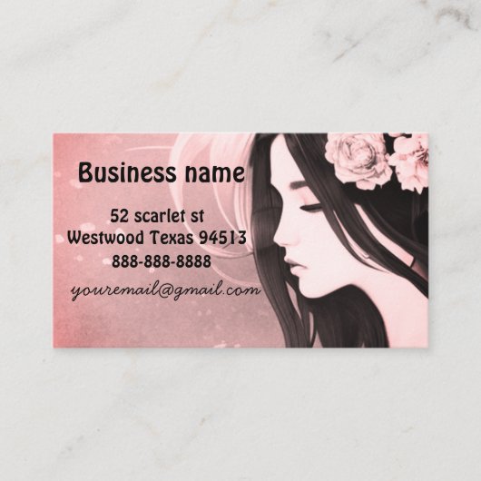 Asiatisches Blumenmodell Visitenkarte (Vorderseite)