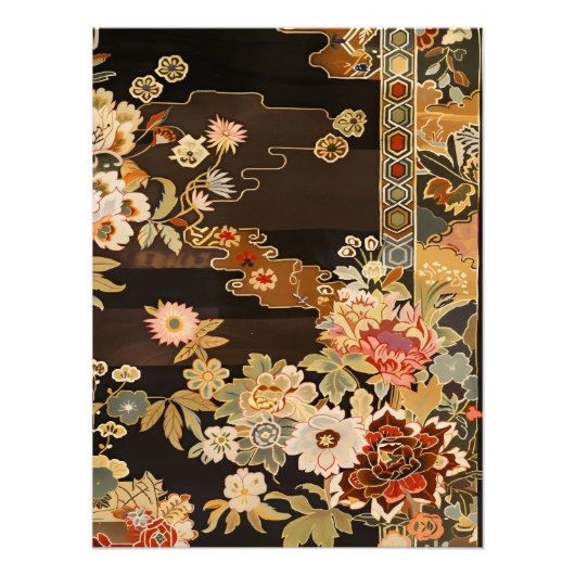 Asiatisches Blumenmuster Fotodruck (Vorne)