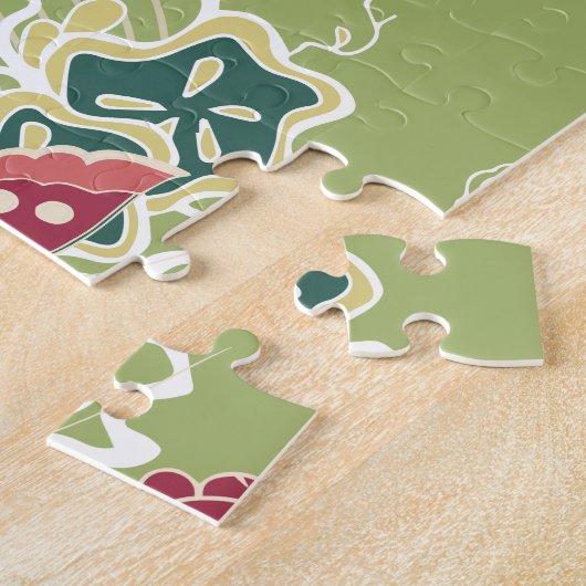 Asiatisches Blumenmuster Puzzle (Seite)