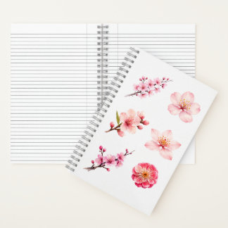 Asiatisches Blüten-Aquarell-Notizbuch Notizblock