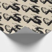 Asiatisches Drachenwappenpapier Geschenkpapier (Ecke)