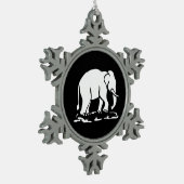 Asiatisches Elefant-voran thailändisches Schneeflocken Zinn-Ornament (Links)