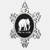 Asiatisches Elefant-voran thailändisches Schneeflocken Zinn-Ornament (Rechts)