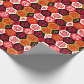 asiatisches Floral Hexagonal-Muster Geschenkpapier (Ecke)