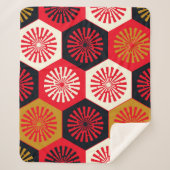 asiatisches Floral Hexagonal-Muster Sherpadecke (Vorderseite)