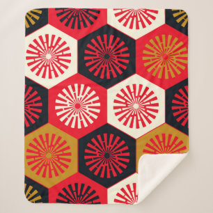 asiatisches Floral Hexagonal-Muster Sherpadecke