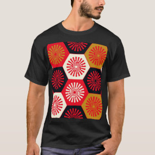 asiatisches Floral Hexagonal-Muster T-Shirt