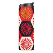 asiatisches Floral Hexagonal-Muster Thermosbecher (Nach links gedreht)