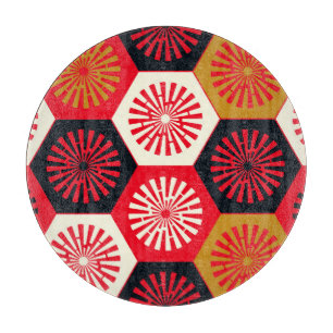 Asiatisches florales hexagonales Muster Schneidebrett