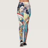 ASIATISCHES FRÜHLINGS-DESIGNER-COLLAGE LEGGINGS (Rückseite)