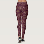 Asiatisches Gold-Botanikmuster Leggings (Rückseite)