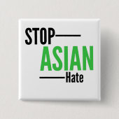 Asiatisches Hass stoppen Button (Vorderseite)