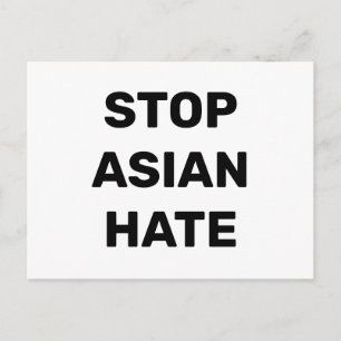 Asiatisches Hass stoppen, Schwarz-weiße Postkarte